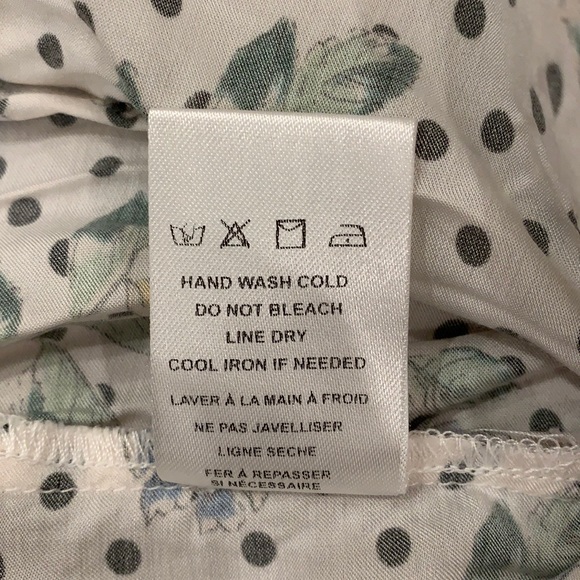 Anthro dRA Los Angelos White Polka Dot Floral Shirt - Picture 12 of 13